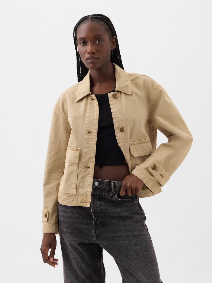 Beige Relaxed Utility Jacket (K78167) | £33