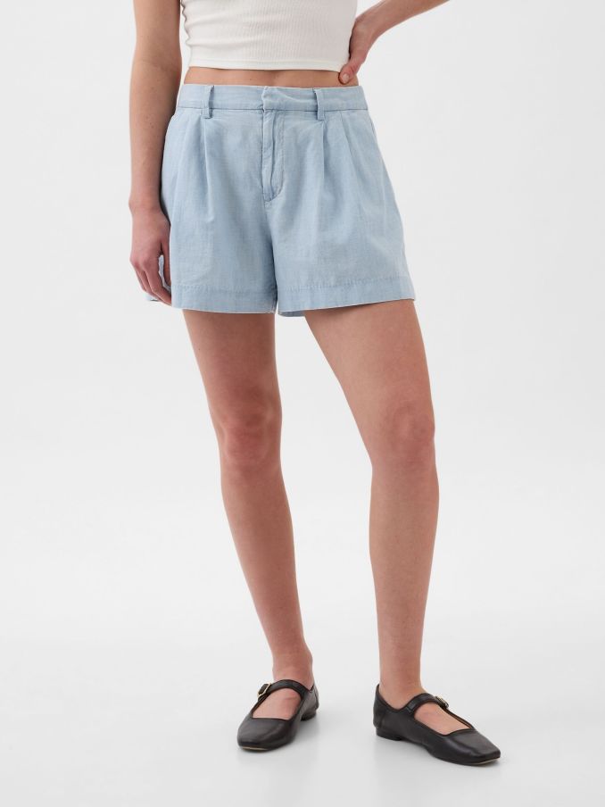Blue Light Wash Denim Easy Pull On Short (K78192) | £18