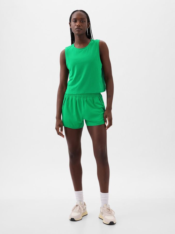 Green Crew Neck Breathe Cropped Muscle T-Shirt (K78264) | £9