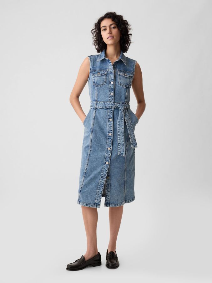 Blue Denim Midi Dress (K78268) | £18