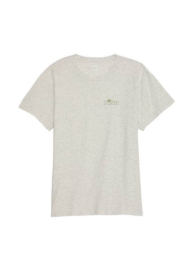 Heather Stone Grey Short Sleeve Oversized Campus T-Shirt (K79708) | £12
