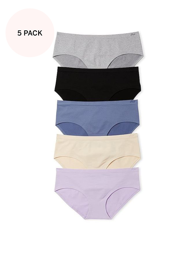 Black/Grey/Nude/Blue/Purple Hipster 5 Pack Knickers (K79714) | £27