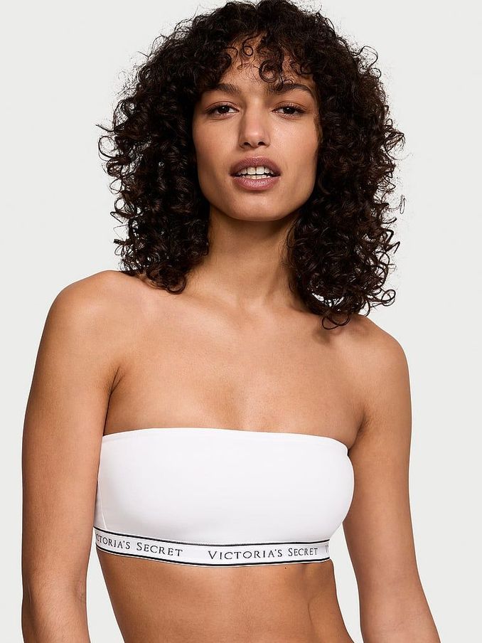 White Bandeau Logo Bra (K79800) | £8