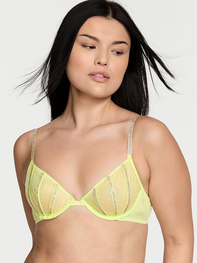 Citron Glow Yellow Sheer Shine Low Cut Demi Bra (K80748) | £23