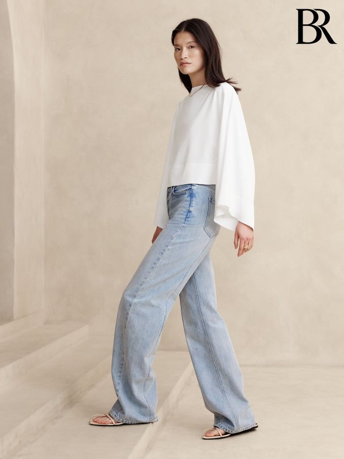 Banana Republic White Luna Oversized Top (K81053) | £67