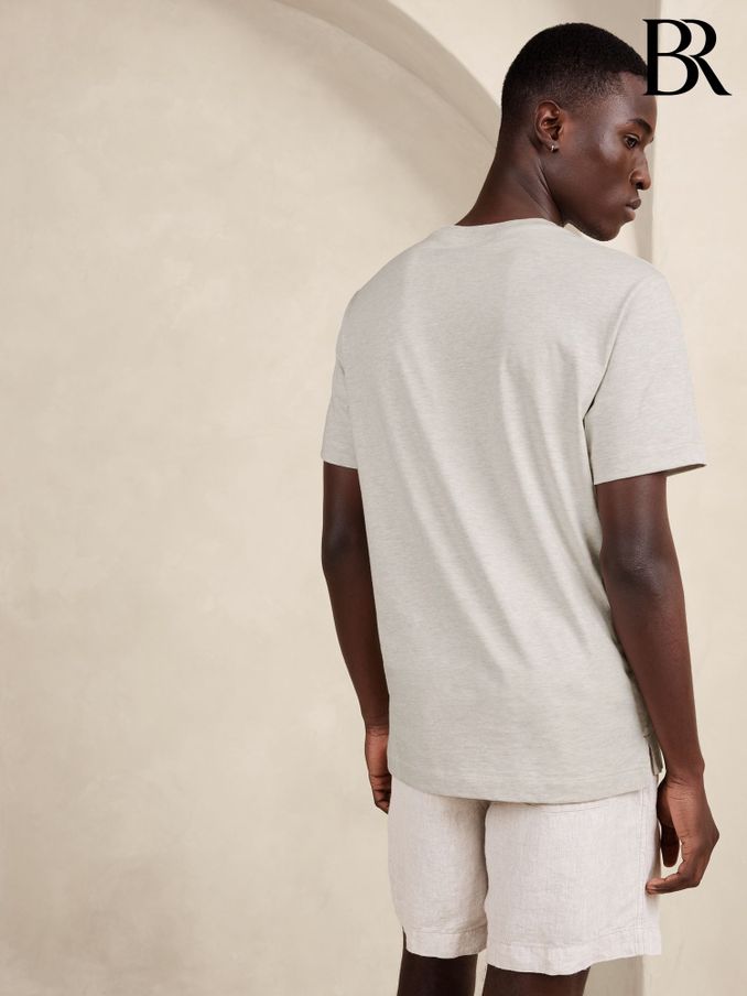 Banana Republic Beige Authentic SUPIMA Crew Neck T-Shirt (K81072) | £40