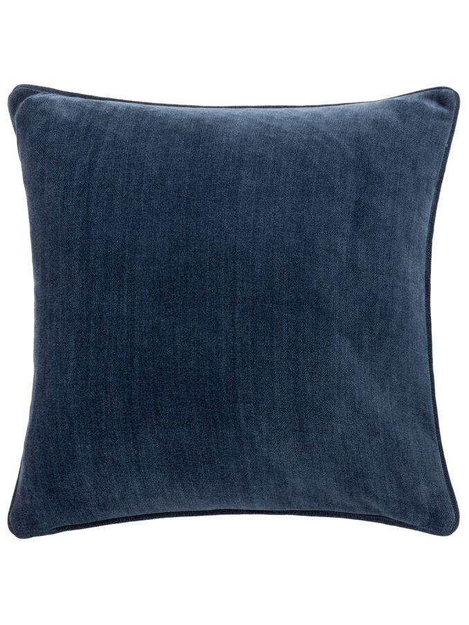 Yard Navy Blue 50 x 50cm Heavy Chenille Velvet Piped Feather Filled Cushion (K85592) | £24
