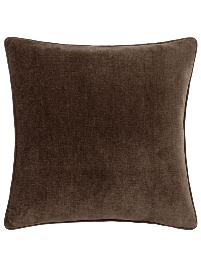 Yard Brown 50 x 50cm Heavy Chenille Velvet Piped Feather Filled Cushion (K85601) | £24