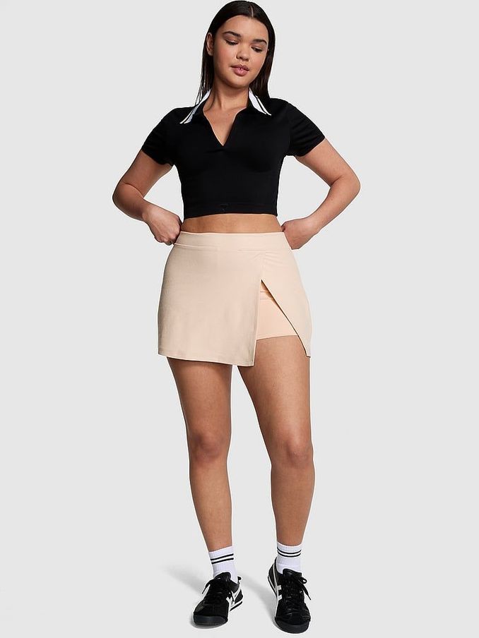 Canvas Cream Piqué Wrap Skirt (K89164) | £18