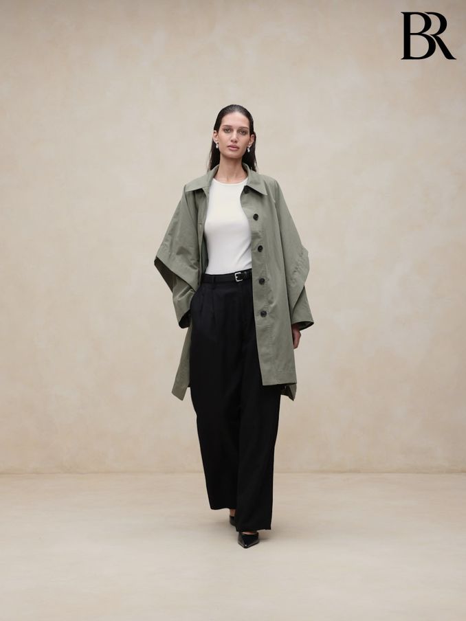 Banana Republic Khaki Green Cambria Cape Coat (K90431) | £112