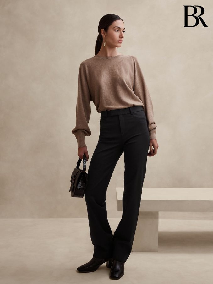 Banana Republic Black Straight Sloan Trousers (K90432) | £75