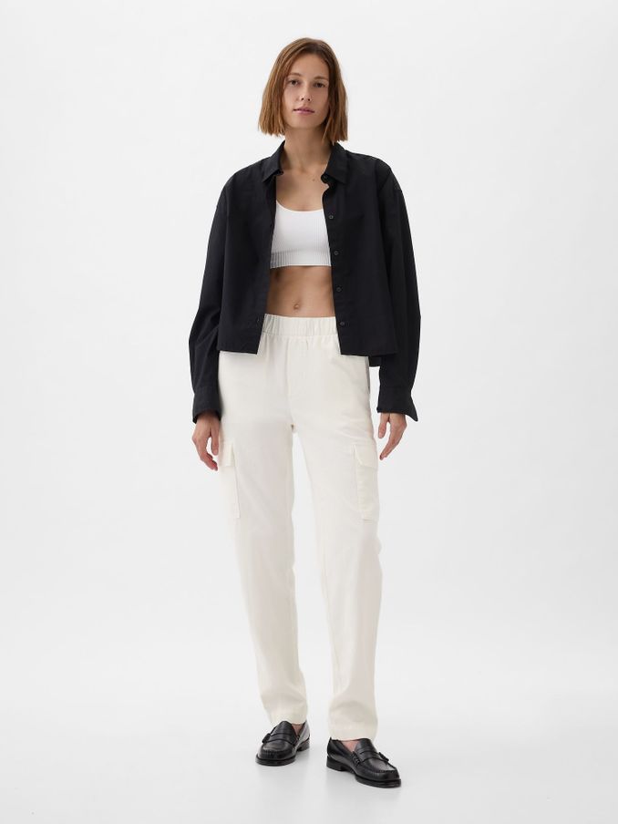 White Twill Cargo Trousers (K90651) | £15