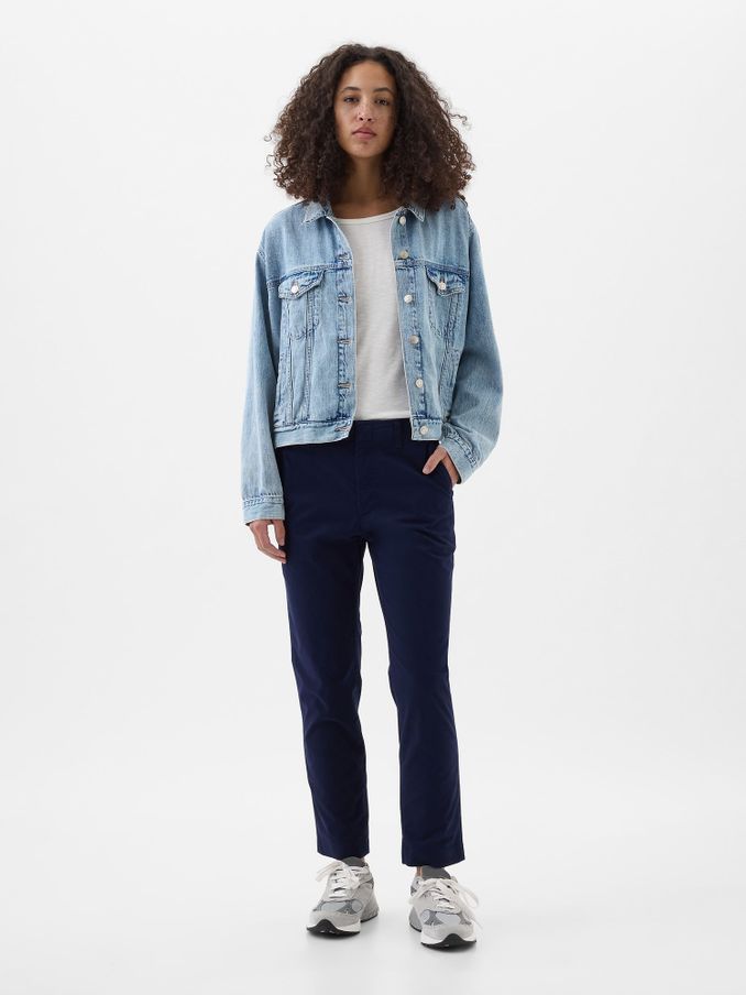 Navy Blue Mid Rise Downtown Chinos (K90723) | £40