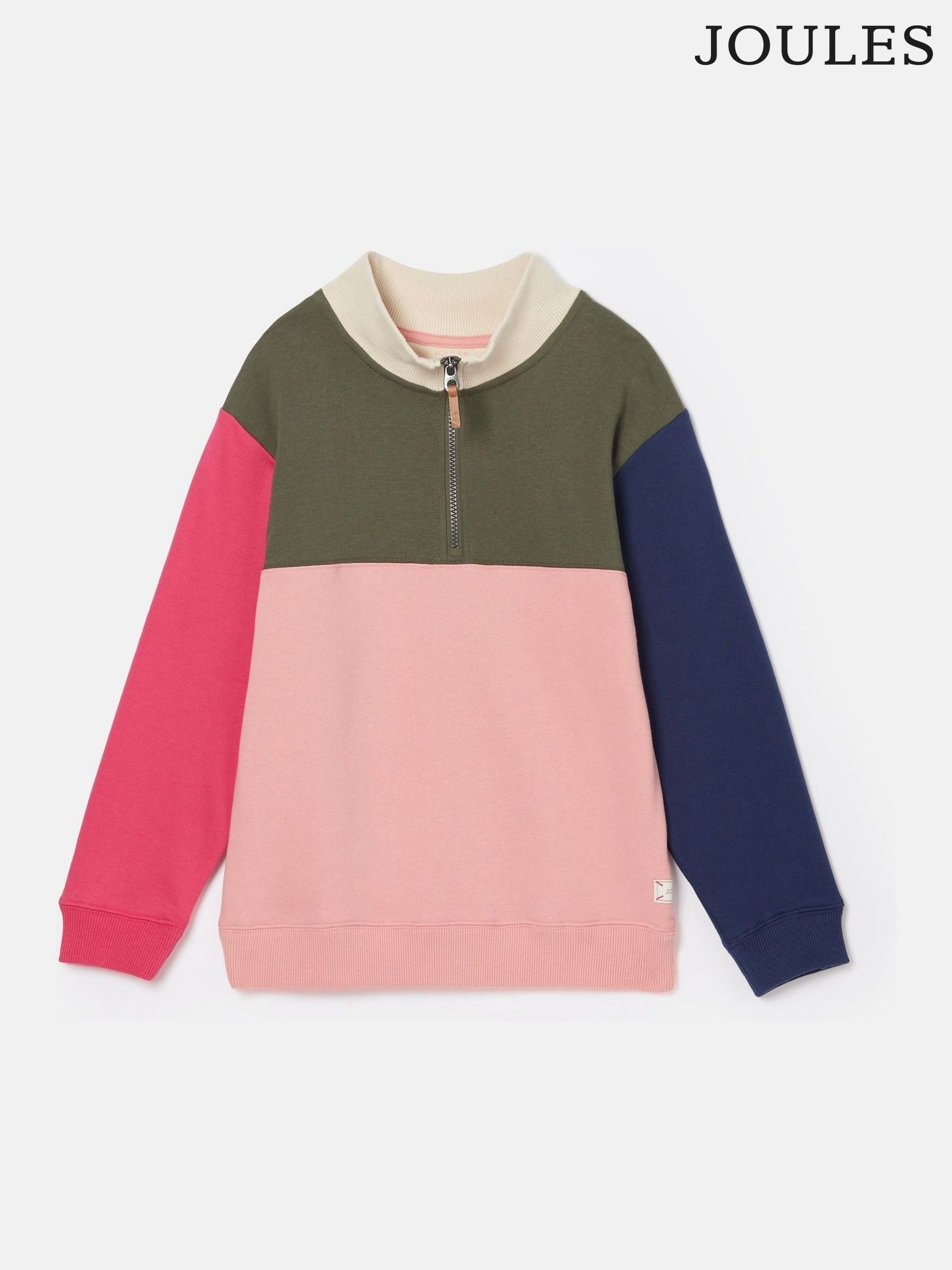 Girls' Elliot Multi Colour Block Quarter Zip Sweatshirt (K92277) | £18 - £20