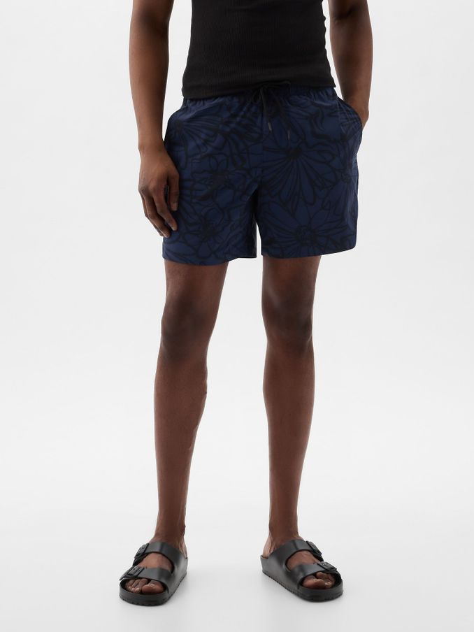 Blue Floral Floral Swim Short (K93234) | £15