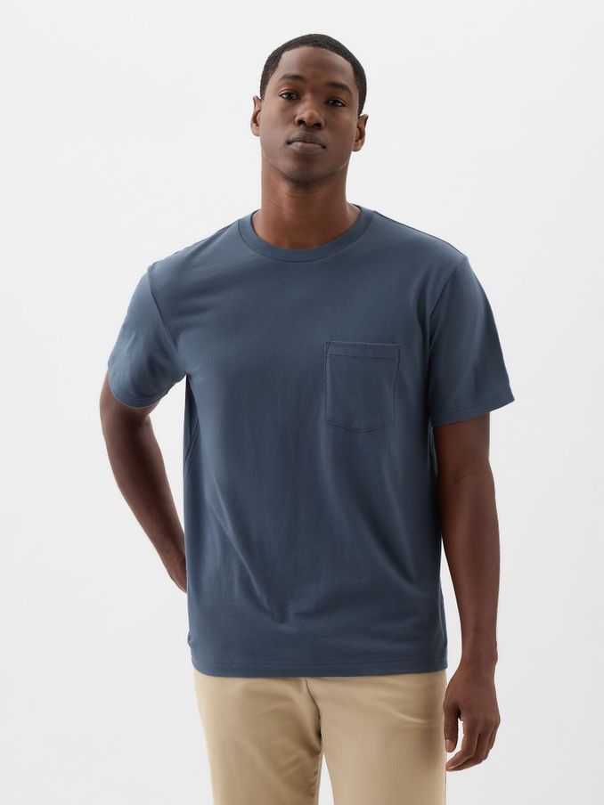 Dark Blue Original Pocket 100% Cotton Crew Neck Short Sleeve T-Shirt (K93241) | £14