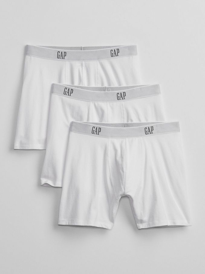 White Cotton Logo 3 Pack Boxers (K93294) | £25