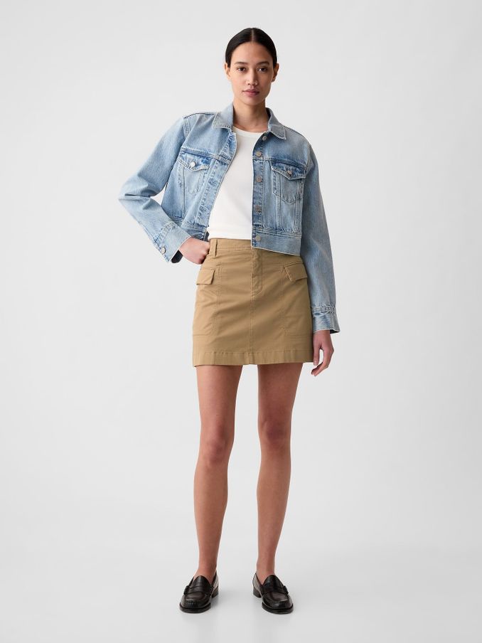 Tan Brown Cargo Mini Skirt (K93437) | £21