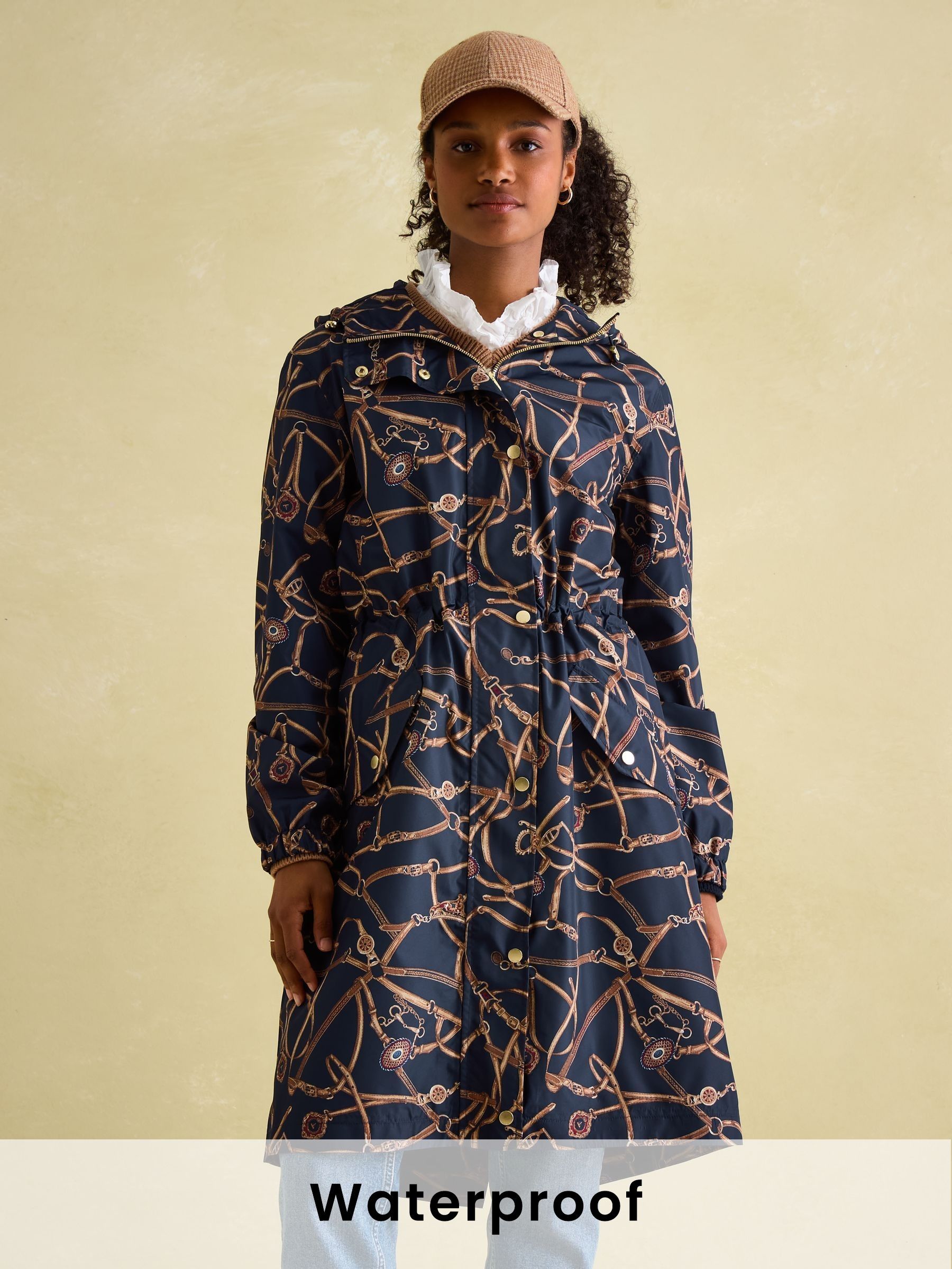 Holkham Navy Blue Bridle Waterproof Packable Raincoat With Hood (K96469) | £34
