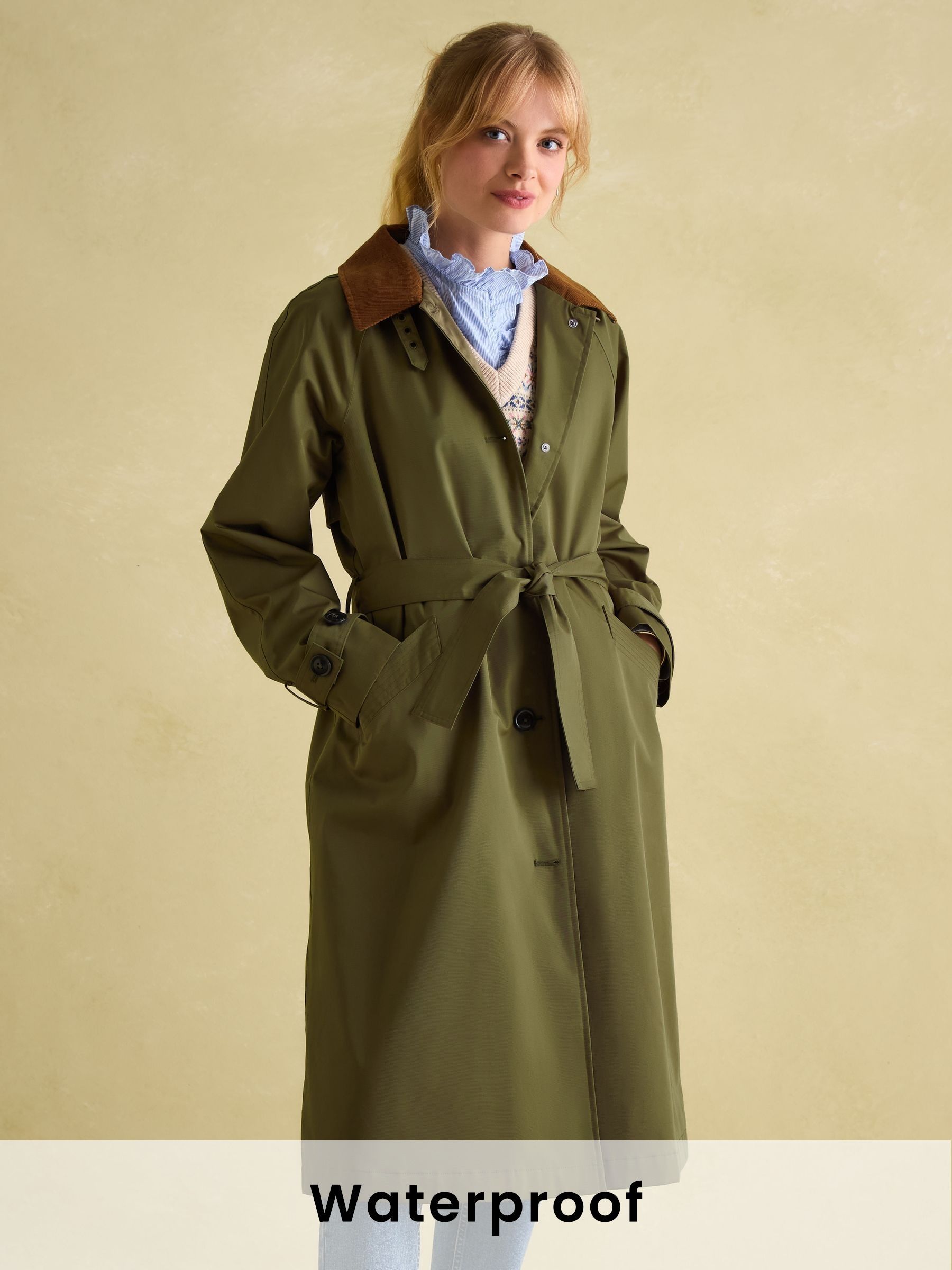 Epwell Green Waterproof Belted Trench Coat (K96526) | £71