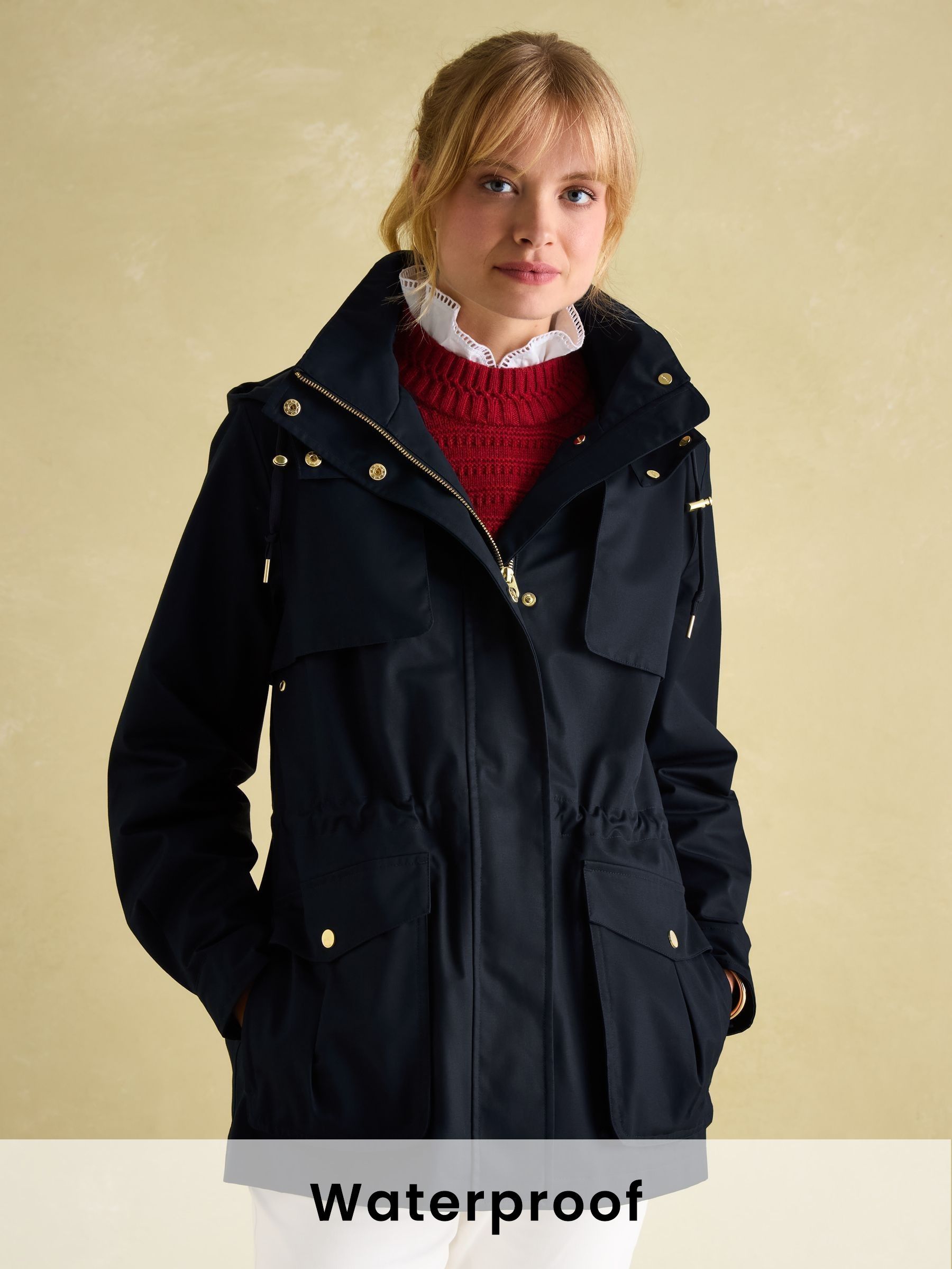 Fairford Navy Waterproof Raincoat with Hood (K97268) | £149