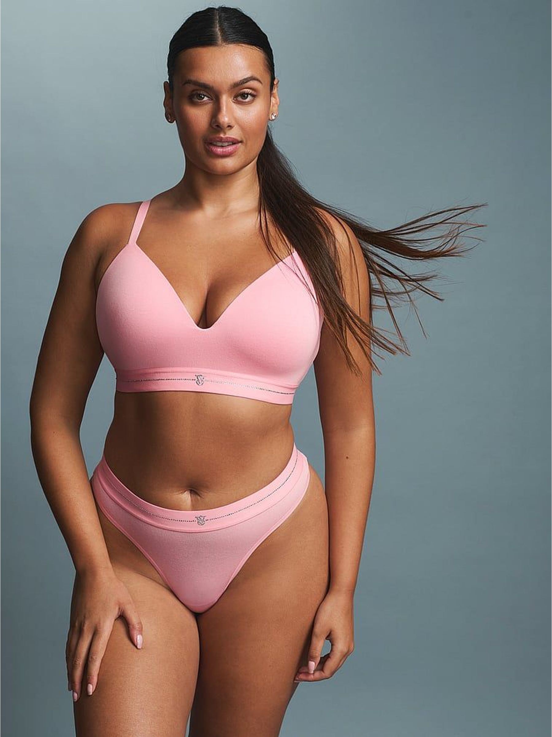 Victoria Pink - Lightly Lined Balcony Shine Logo Cotton Bra
