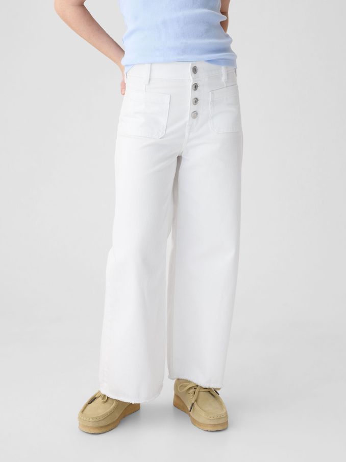 White Wide-Leg Ankle Jeans (6yrs-13yrs) (K98649) | £15