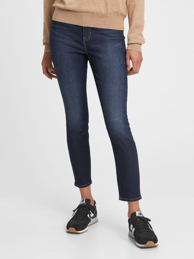 Dark Wash Blue High Waisted Super Stretch Skinny Jeggings (L00917) | £40