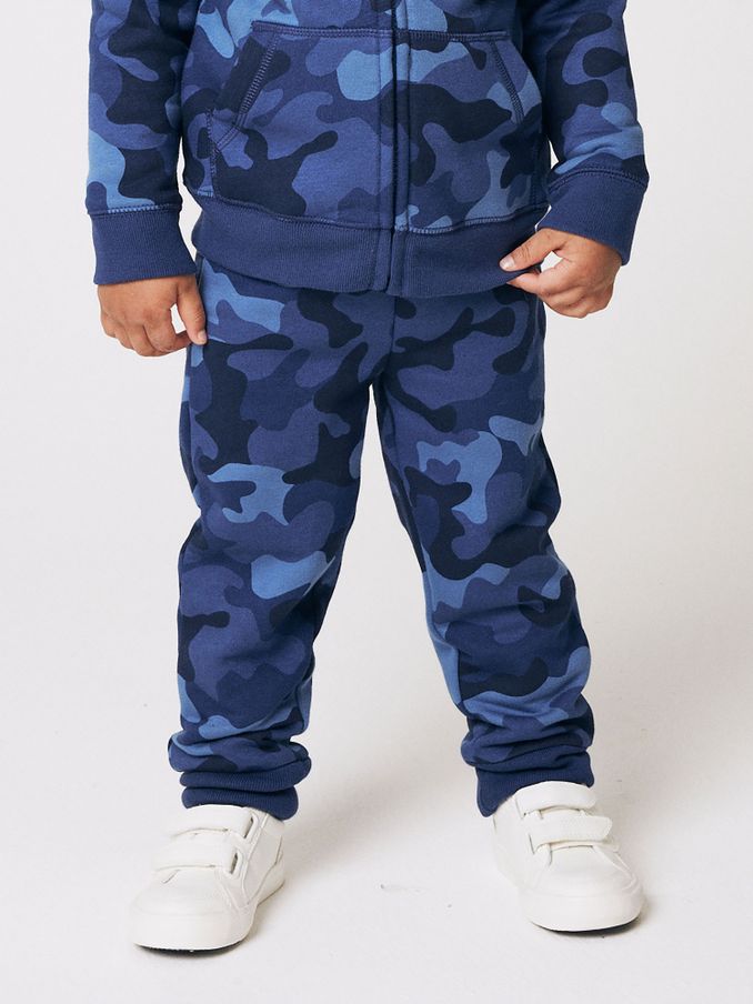 Blue Camo Logo Pull On Fleece-Lined Joggers (Newborn-5yrs) (L10529) | £15