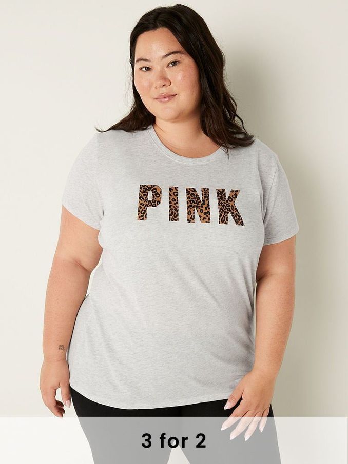 Heather Stone Grey Logo Short Sleeve T-Shirt (L40781) | £10
