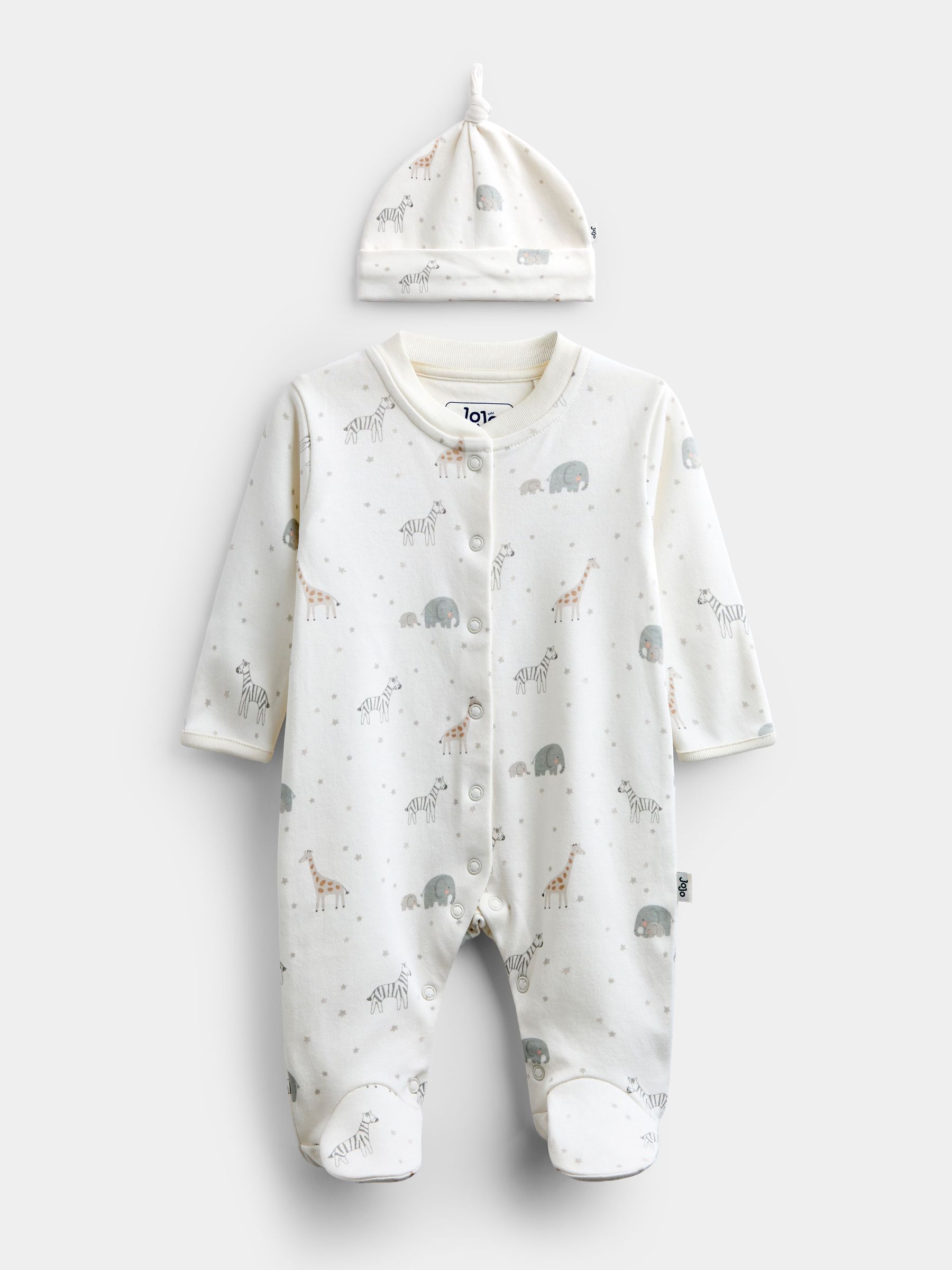 Cream - Safari Sleepsuit & Hat Set