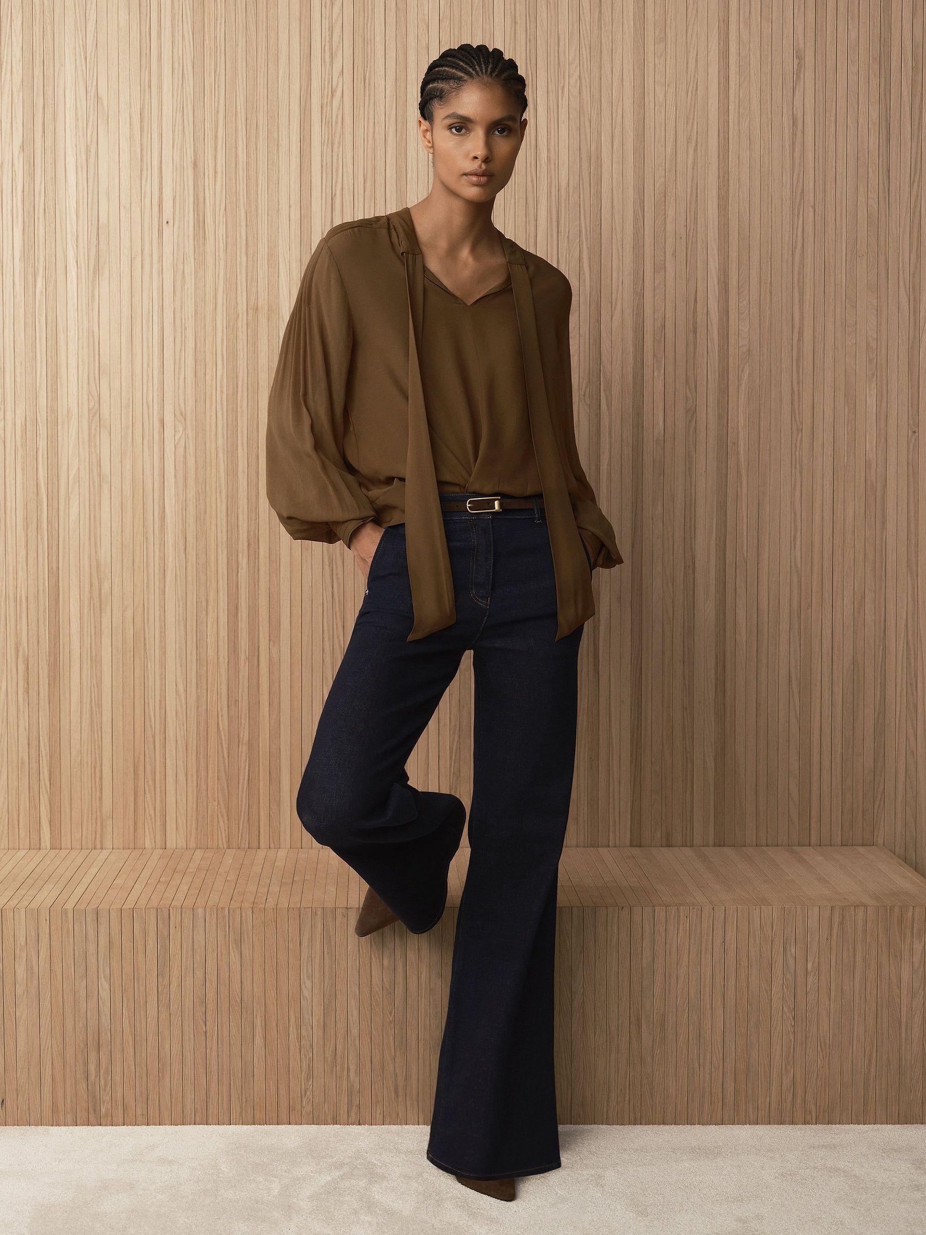 Dark Blue - Wide-leg Jeans