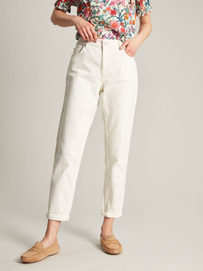 Simone Cream Girlfriend Jeans