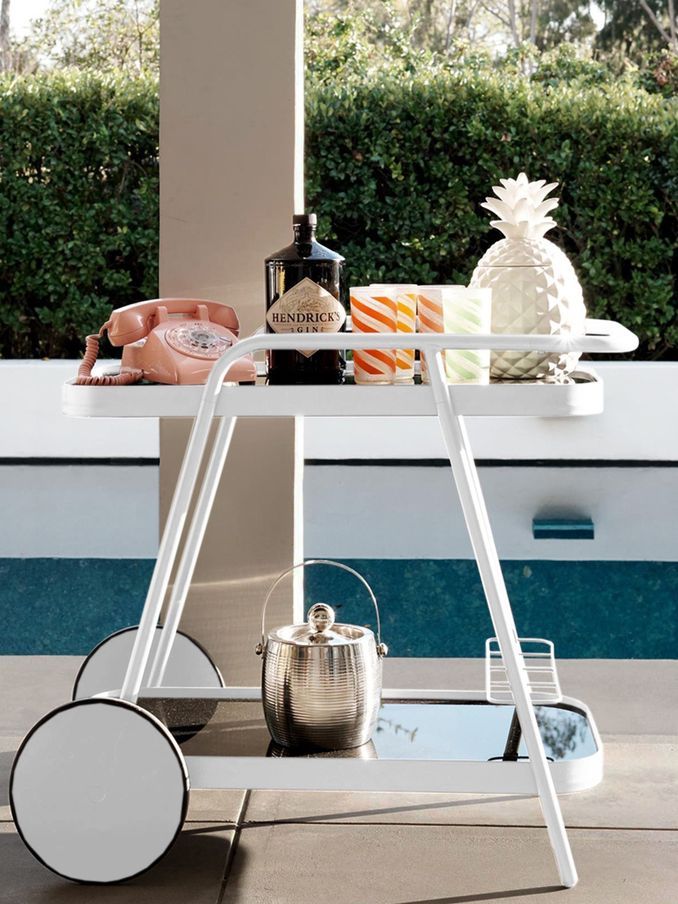 Novogratz White Outdoor Garden Barbie Bar Cart (M50920) | £160