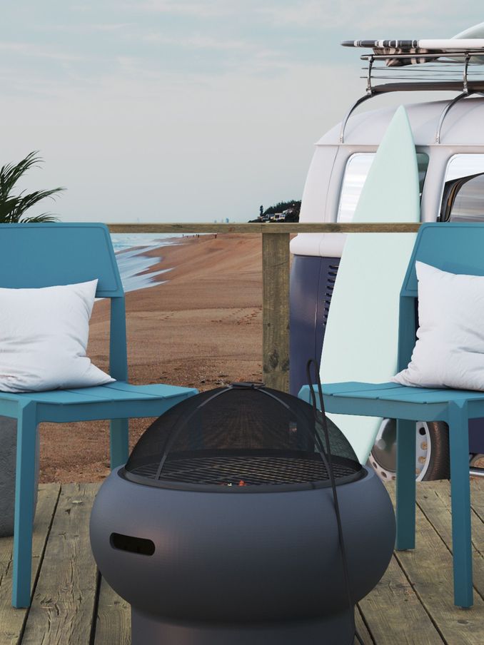 Novogratz Grey Garden Outdoor Asher Fire Pit (M50939) | £295