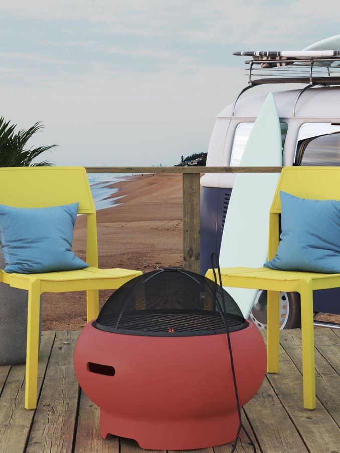 Novogratz Red Garden Outdoor Asher Fire Pit (M50942) | £295