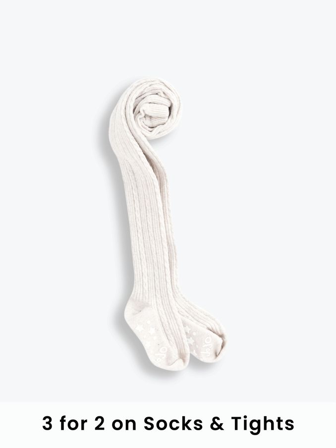 Cream Cotton Rich Cable Tights (M68234) | £9.50