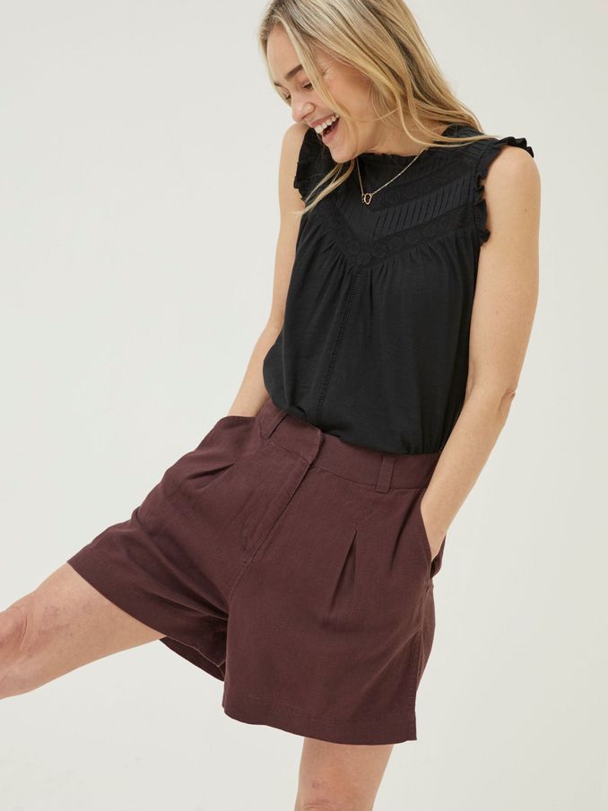 Brown Deal A-Line Linen Shorts (M85891) | £22