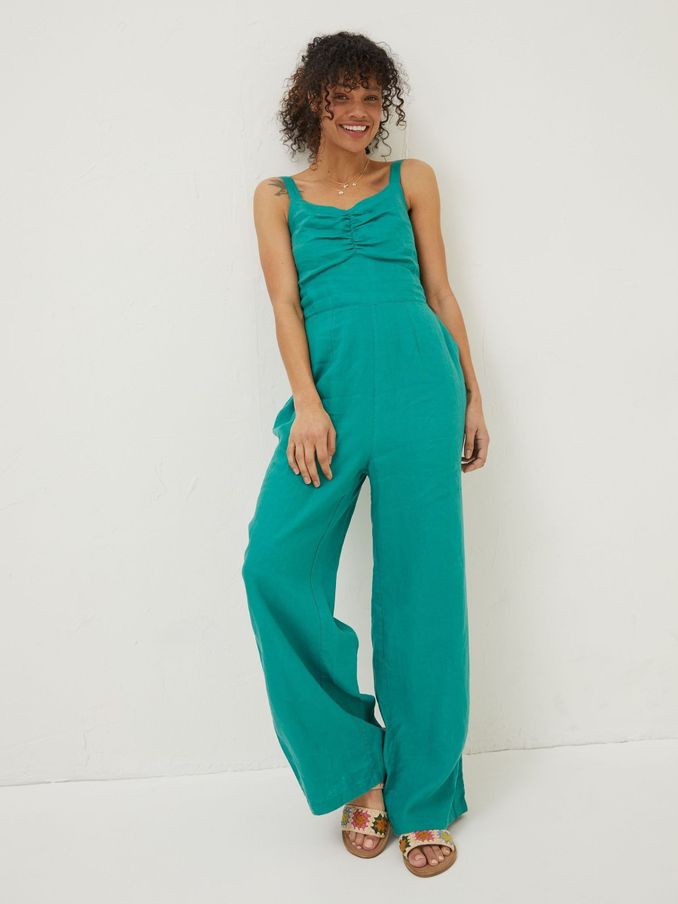 Green Linen Vic Jumpsuit (M85895) | £40