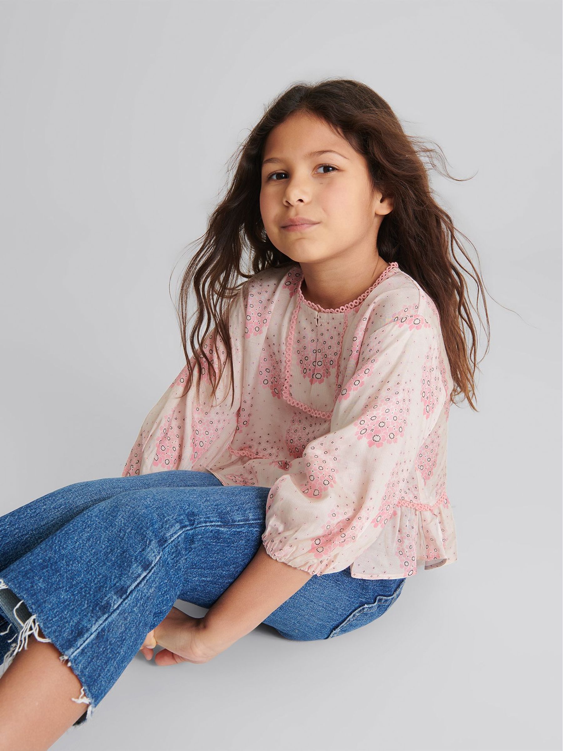 Circle Print Blouse in Pink (M95652) | £20