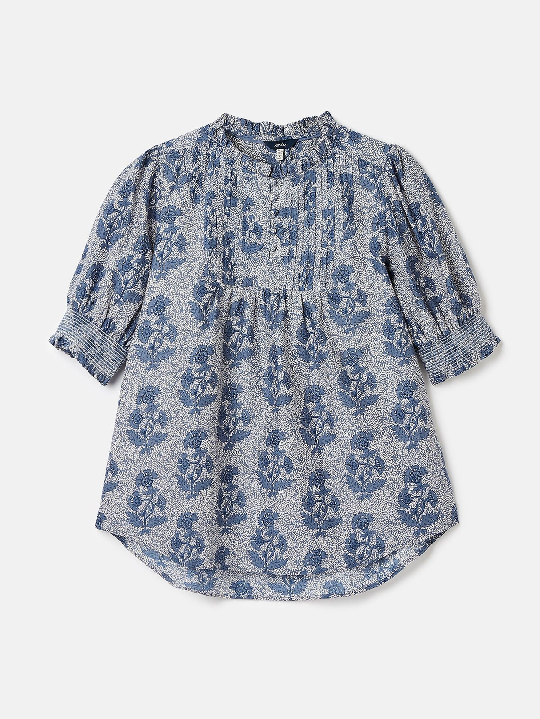 Tabi Blue Pleated Bib Blouse (N02599) | £30