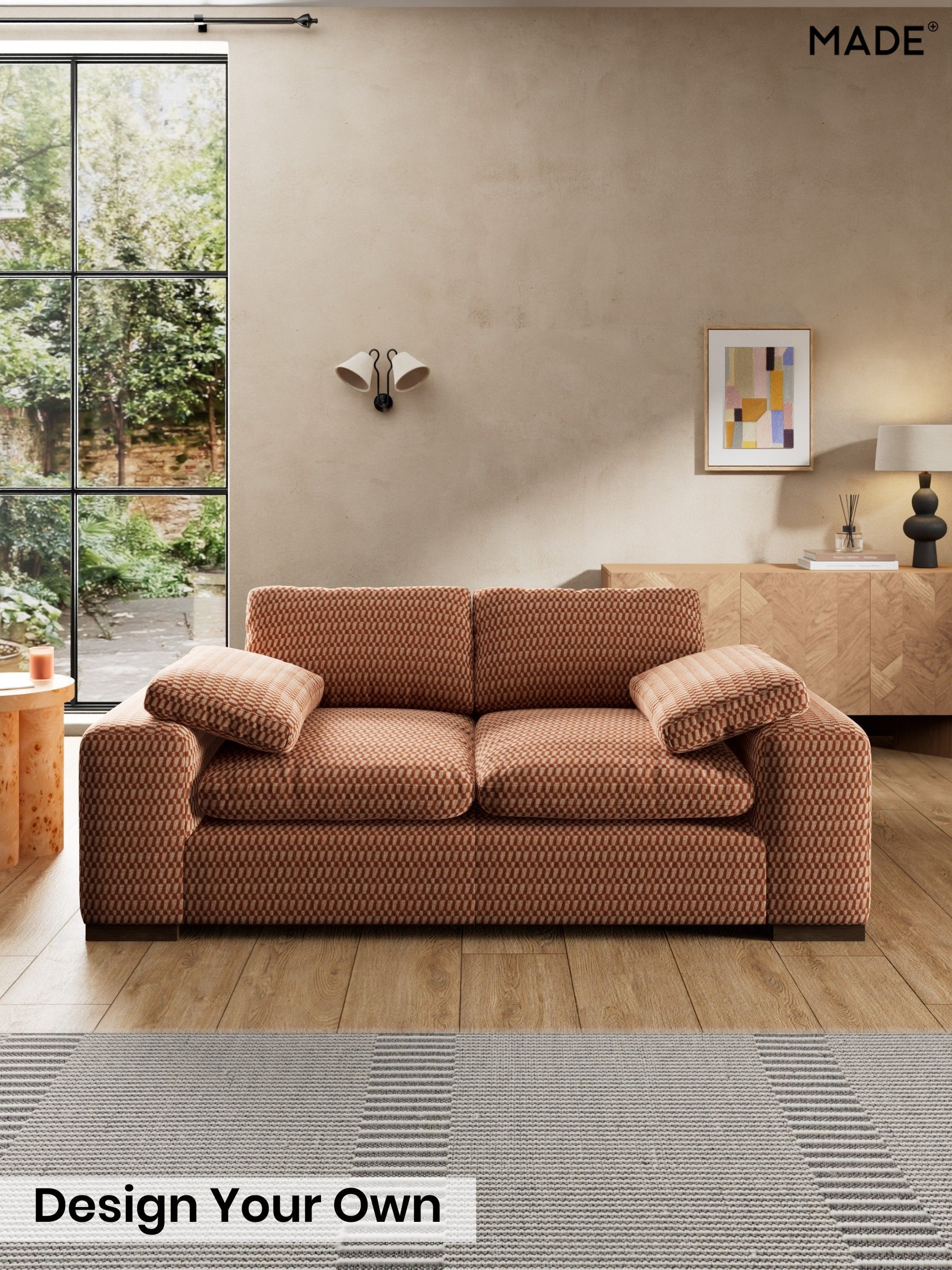 Lanzo Plush Weave/Rust Orange - Melbourne Luxe By Made