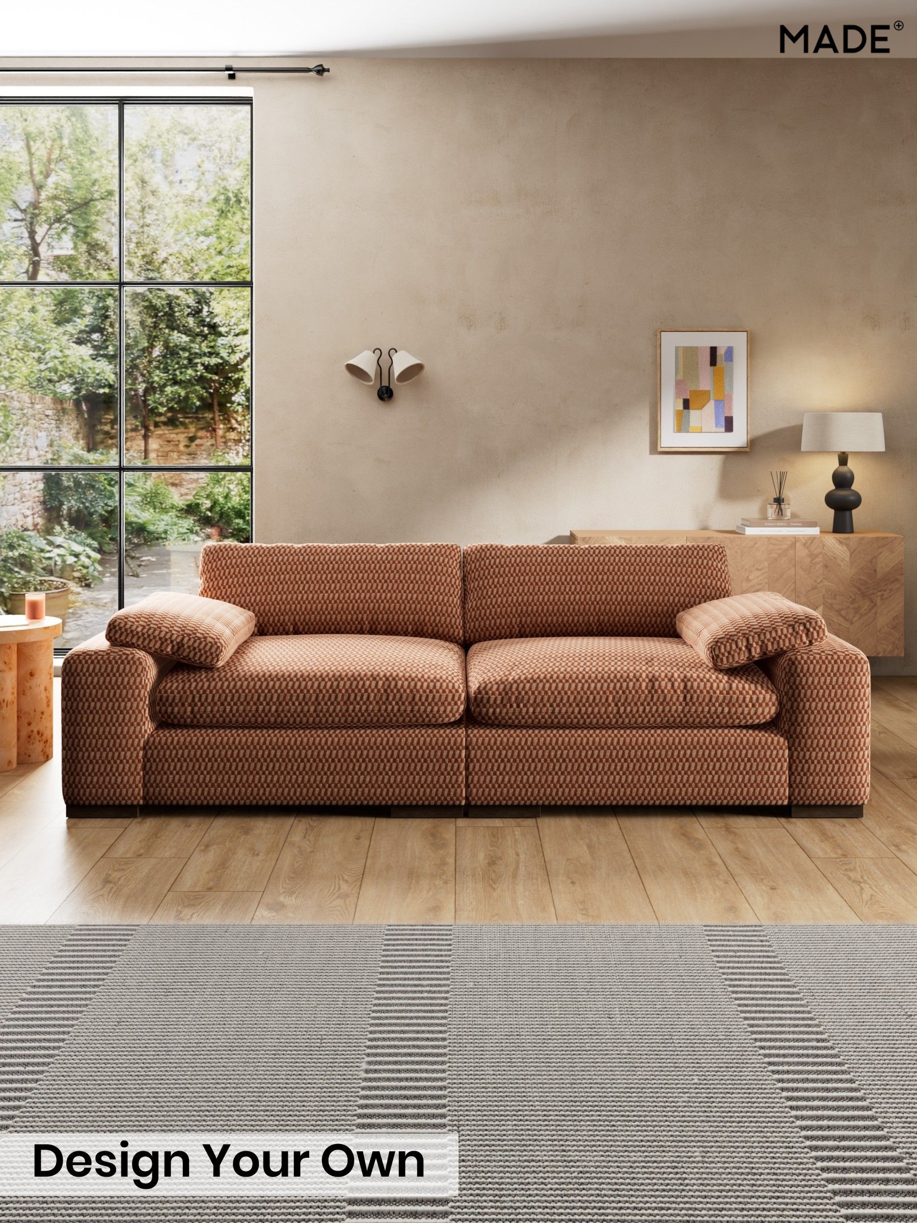 Lanzo Plush Weave/Rust Orange - Melbourne Luxe By Made