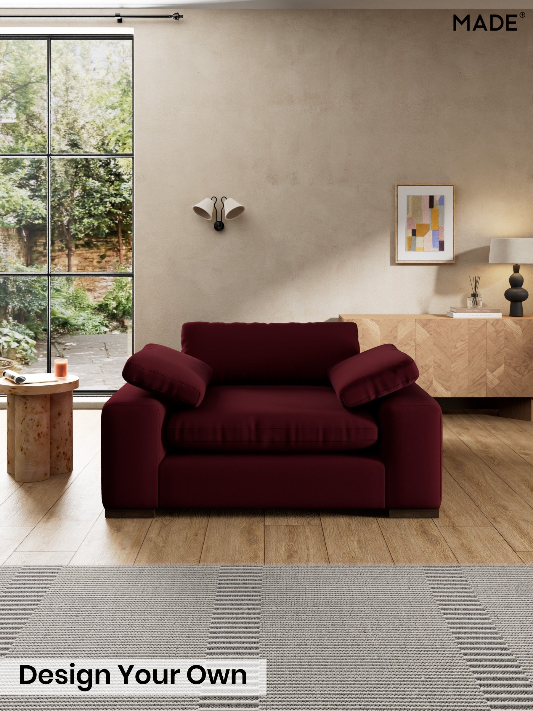 Matt Velvet Easy Clean/Deep Burgundy Red - Melbourne By Made