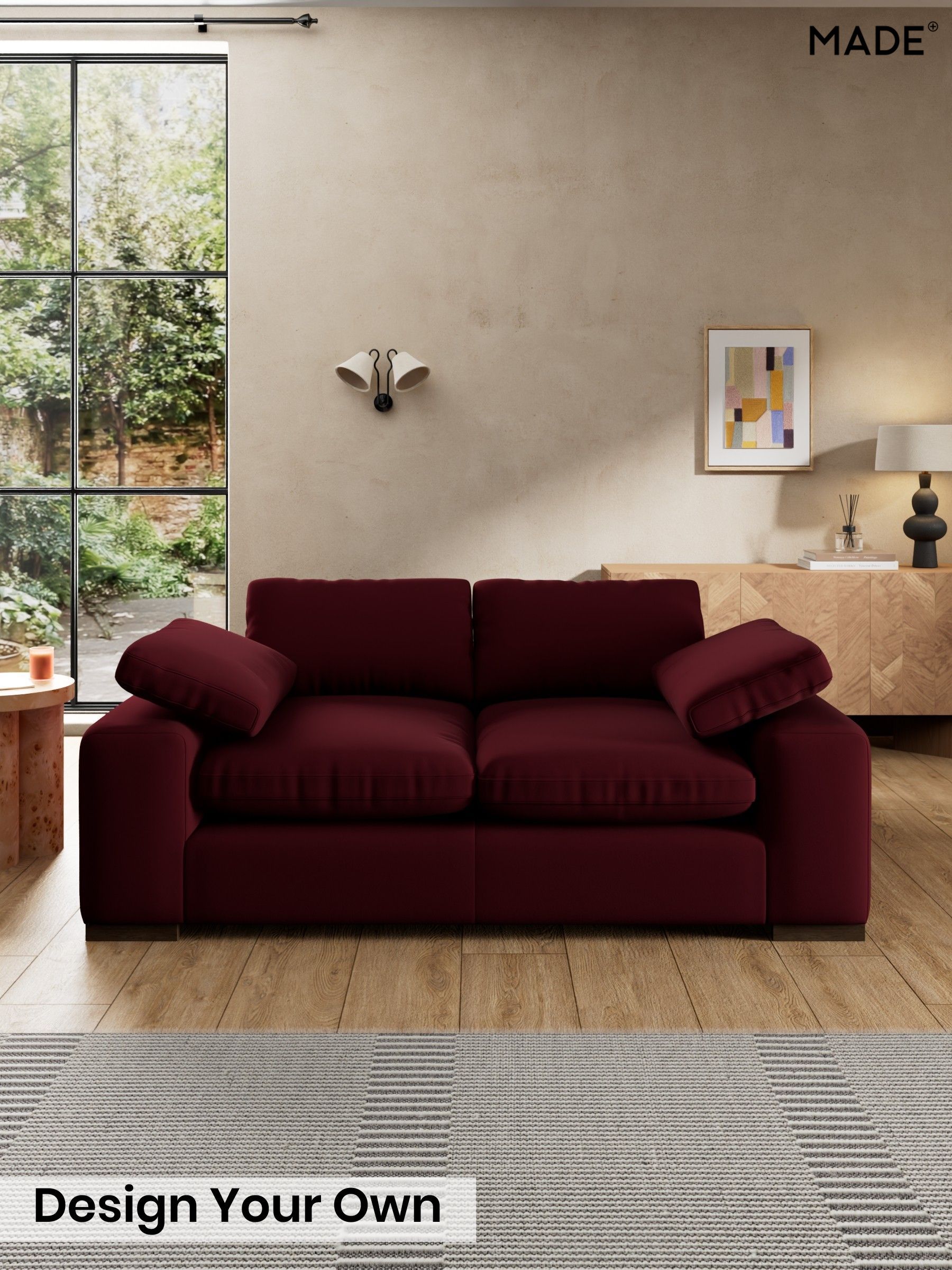Matt Velvet Easy Clean/Deep Burgundy Red - Melbourne By Made