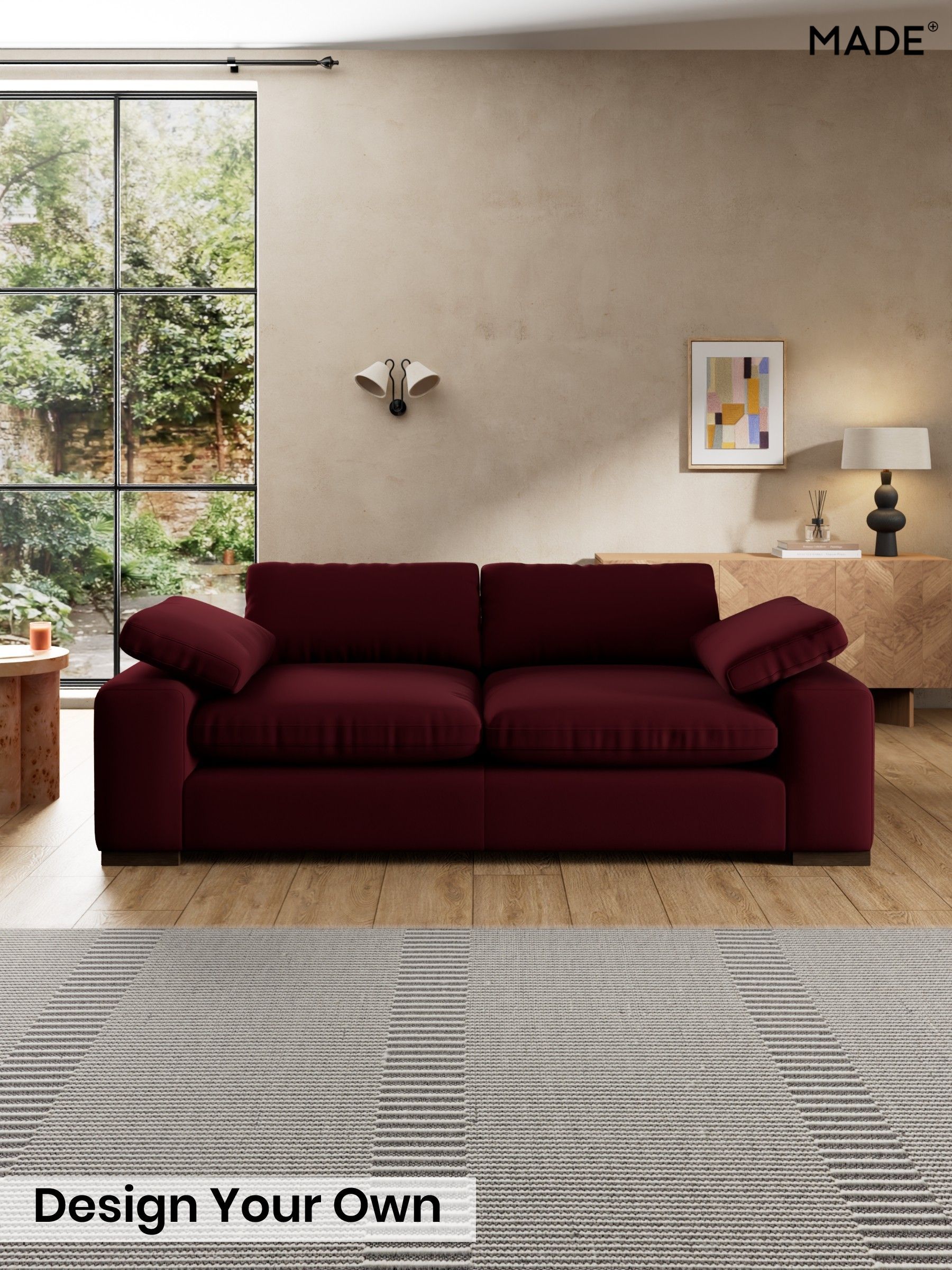 Matt Velvet Easy Clean/Deep Burgundy Red - Melbourne By Made