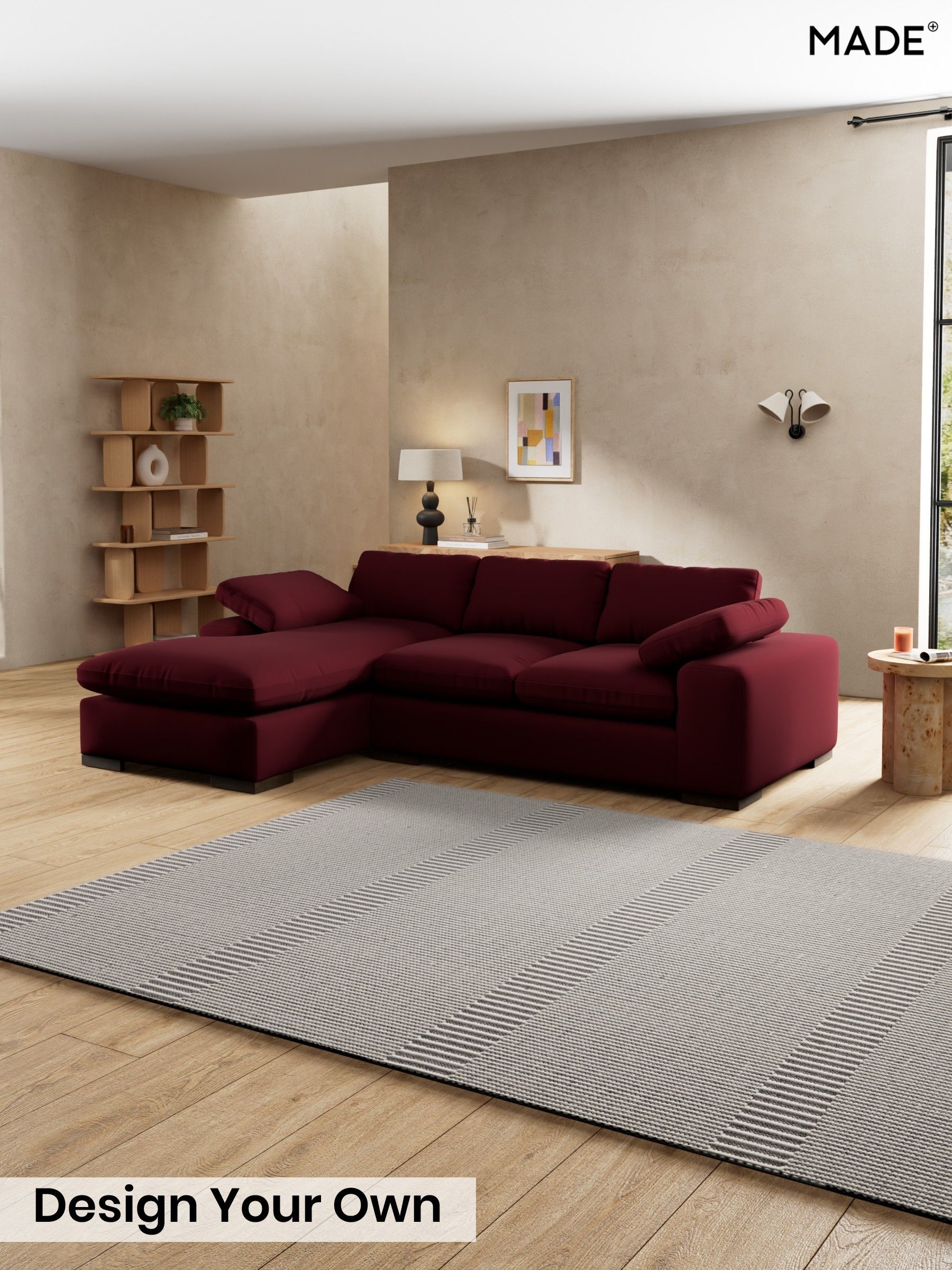 Matt Velvet Easy Clean/Deep Burgundy Red - Melbourne By Made
