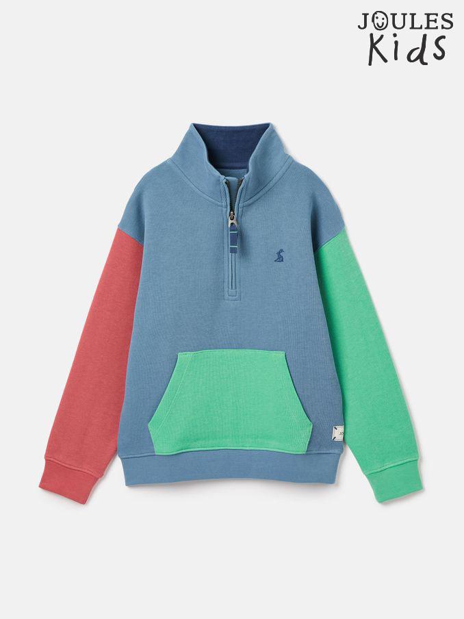 Boys' Alistair Blue Boys' Quarter Zip Sweatshirt (N02812) | £26 - £29