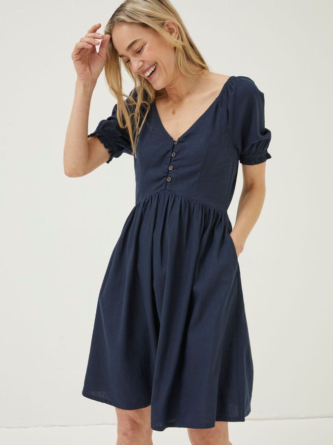 Blue Aideen Linen Dress (N05415) | £42