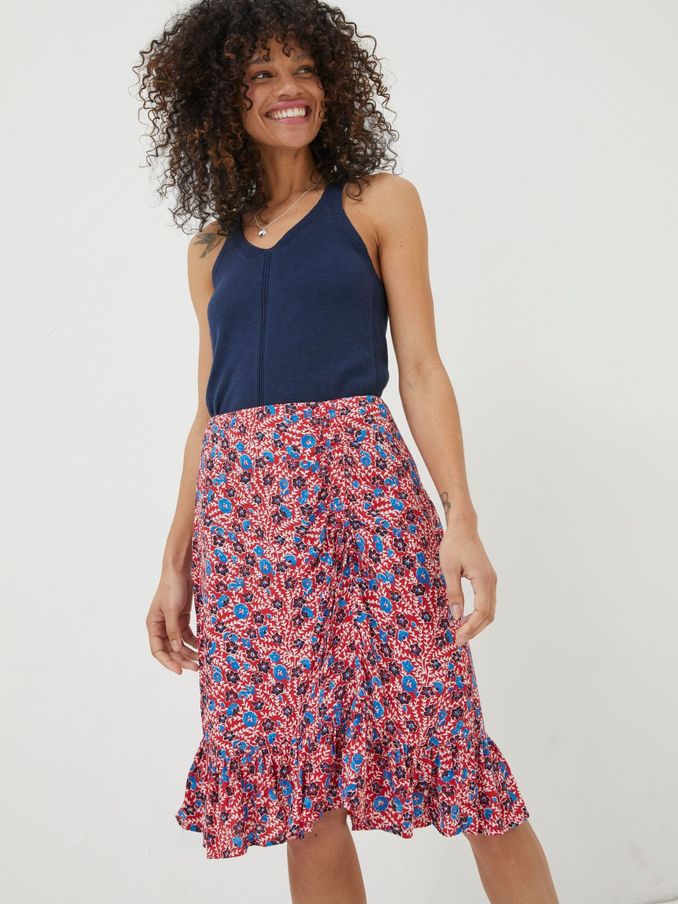 Red Cece Woodblock Meadow Skirt (N05417) | £28